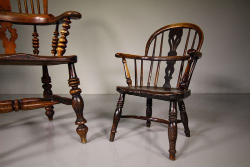 fig 1. Rare Childs Antique Windsor Chair by Elizabeth Gabbitass