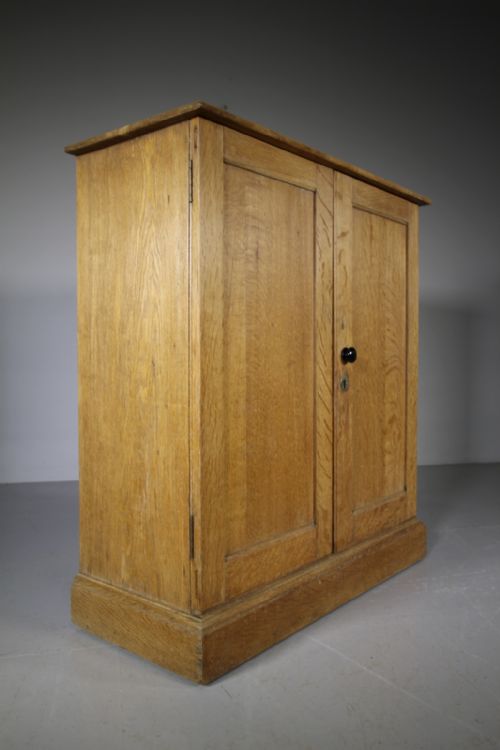 English Edwardian Antique Oak Cupboard