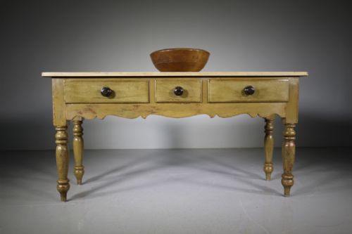 Original Painted Pine English Antique Serving Table