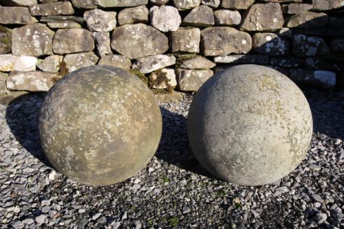 Pair of English 19th Century Antique Stone Balls