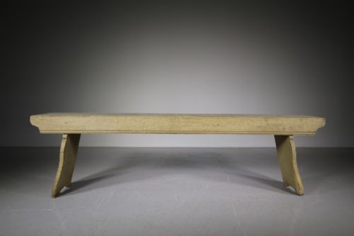 Original English Painted Pine Antique Bench Seat