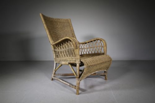 Original Large Dryad 1920'S Wicker Armchair