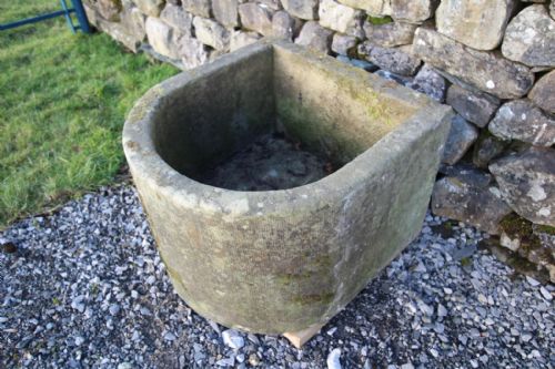 Bow Front 19th Century Antique Stone Horse Trough