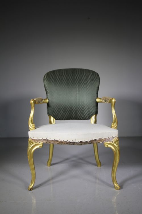 18th Century Antique Gilt Fauteuil Armchair