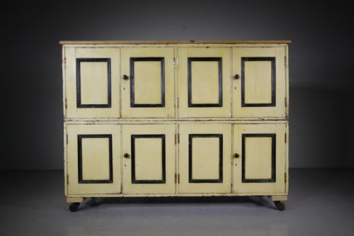 19th Century Antique Painted Pine Military Lockers
