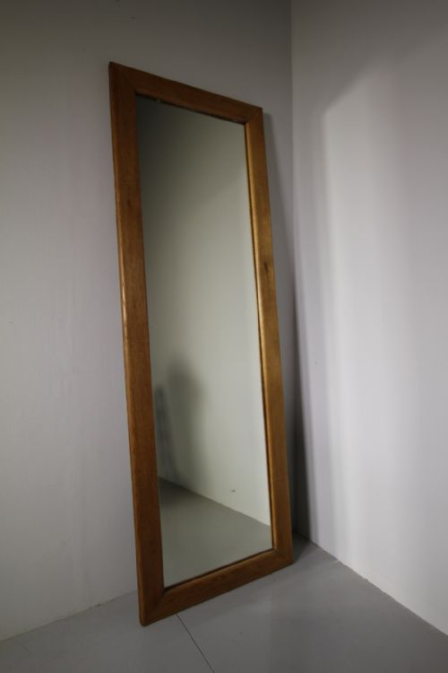Tall Edwardian Antique Oak Mirror
