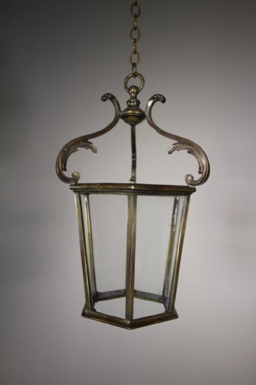 English 19th Century Antique Bronze Hanging Lantern
