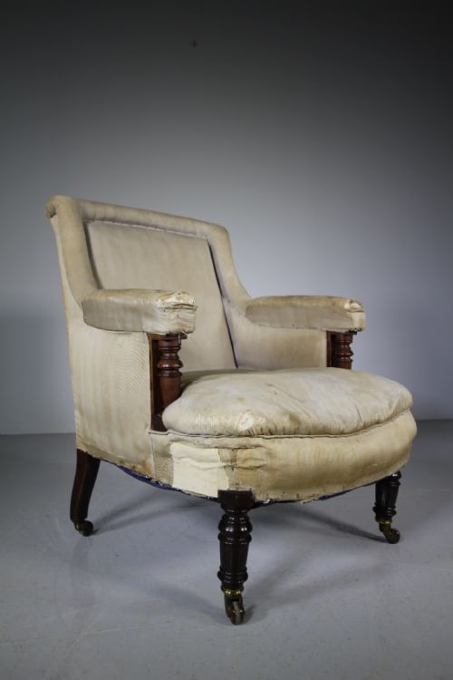 Gillows 19th Century Antique Upholstered Armchair