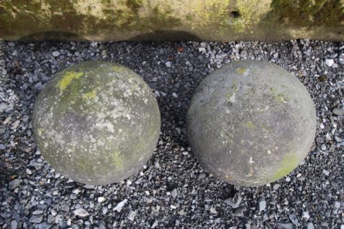 Pair of English 19th Century Antique Stone Balls