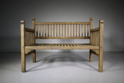 1920'S Heals of London Teak Garden Bench Seat