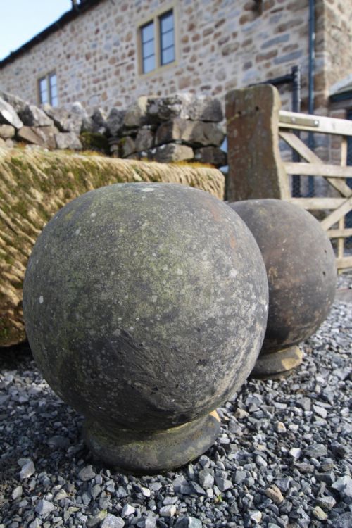 Pair of English 19th Century Antique Stone Balls