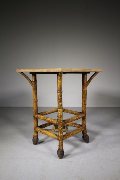 English 19th Century Antique Bamboo & Root Ball Table