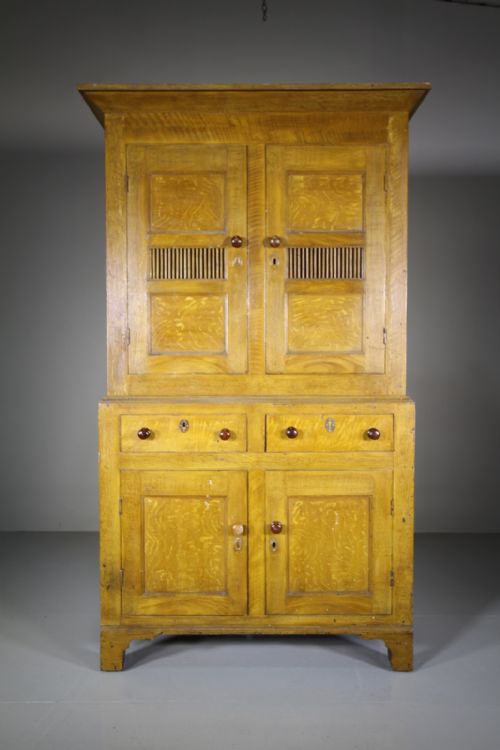Georgian Welsh Antique Bread & Cheese Cupboard in Paint