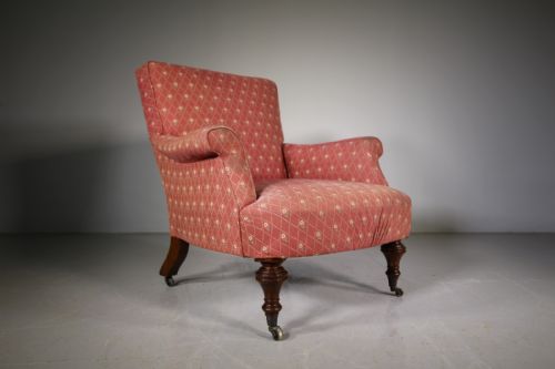 English 19th Century Antique Upholstered Armchair