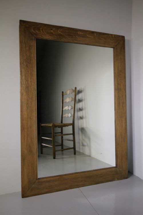 English Edwardian Antique Oak Mirror