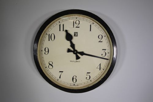 English 1930'S Factory Wall Clock - Working
