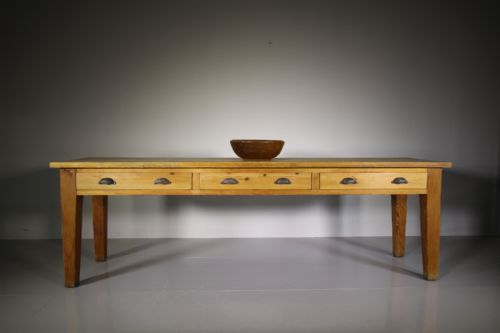 Large Engish 19th Century Antique Pine Serving Table