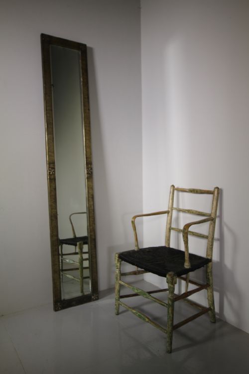English Edwardian Antique Tall Mirror
