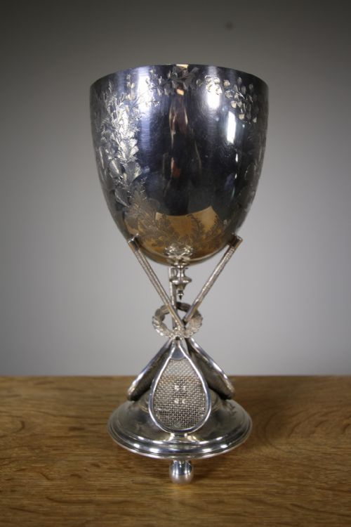 Edwardian Antique Silver Plated Tennis Cup Trophy
