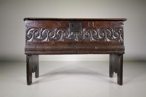 Honest 17th Century English Antique Oak Coffer