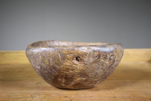 Primitive 19th Century Antique Treen Root Bowl