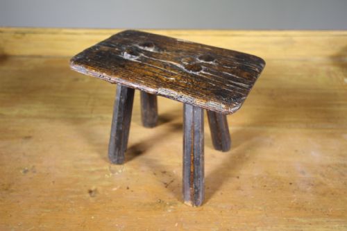 English 18th Century Antique Elm Small Stool