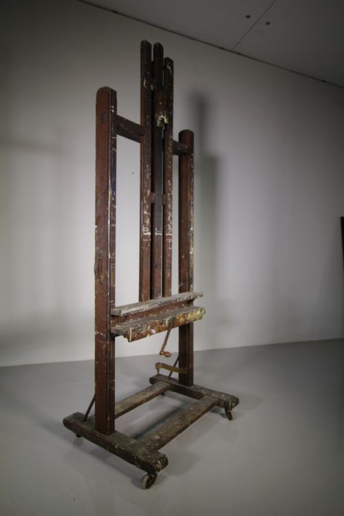 Large English 19th Century Antique Oak Artists Easel