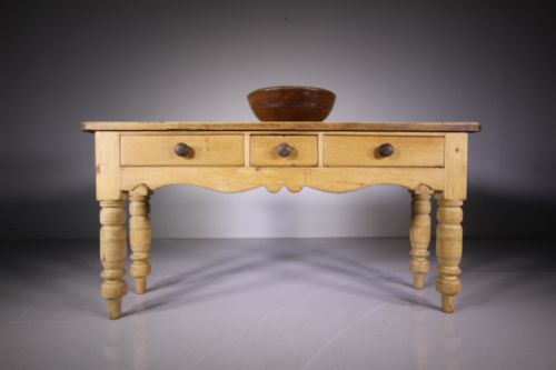 19th Century English Antique Pine Serving Table