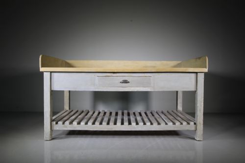 Large Edwardian Antique Sycamore Bakers Table