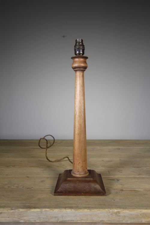 Simple Edwardian Antique Walnut Table Lamp