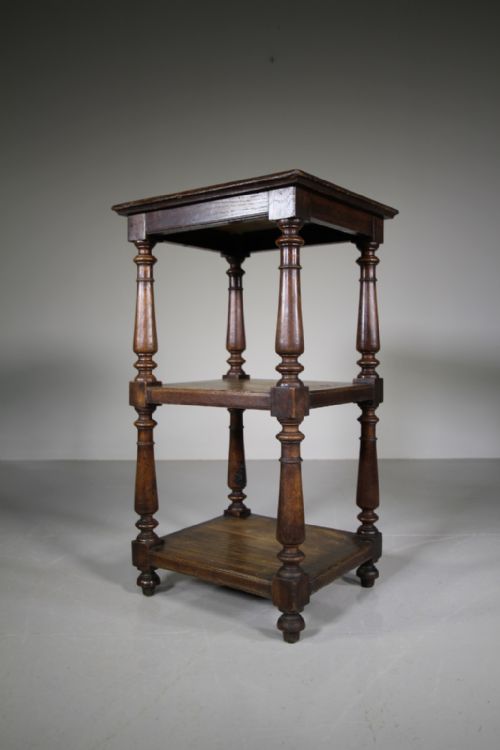 Three Tiered 19th Century Antique Oak Stand