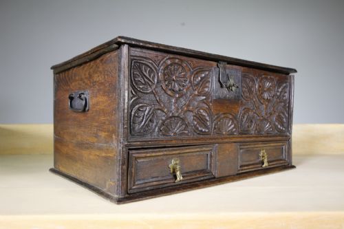 English 18th Century Antique Period Oak Box