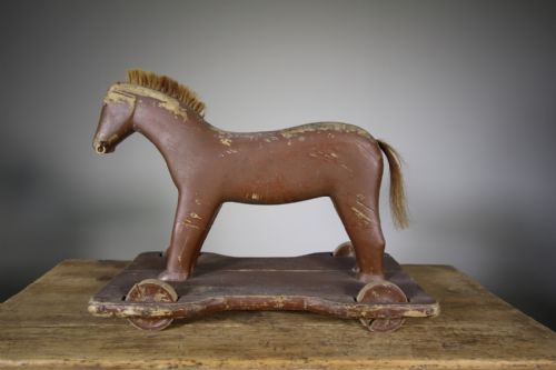 Swedish Pull a Long Toy Horse Dated 1929
