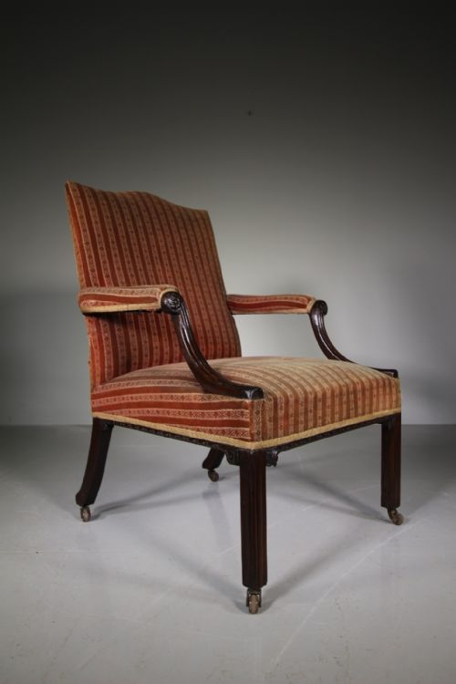 Quality English 19th Century Antique Gainsborough Armchair
