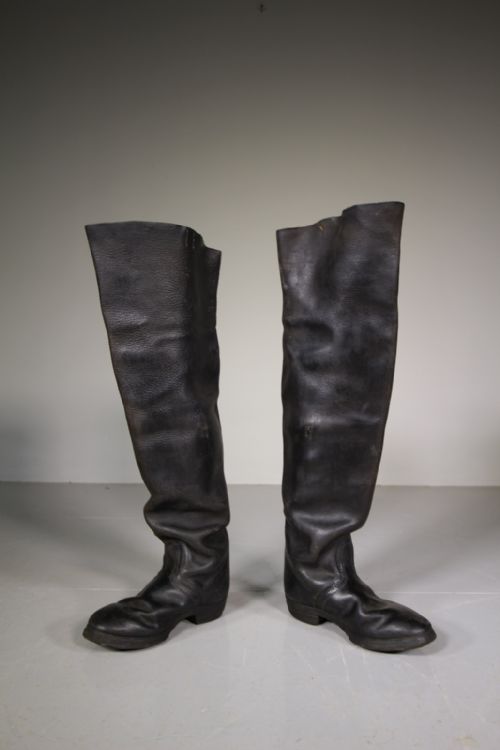 Pair of English 19th Century Antique Postilion Leather Boots