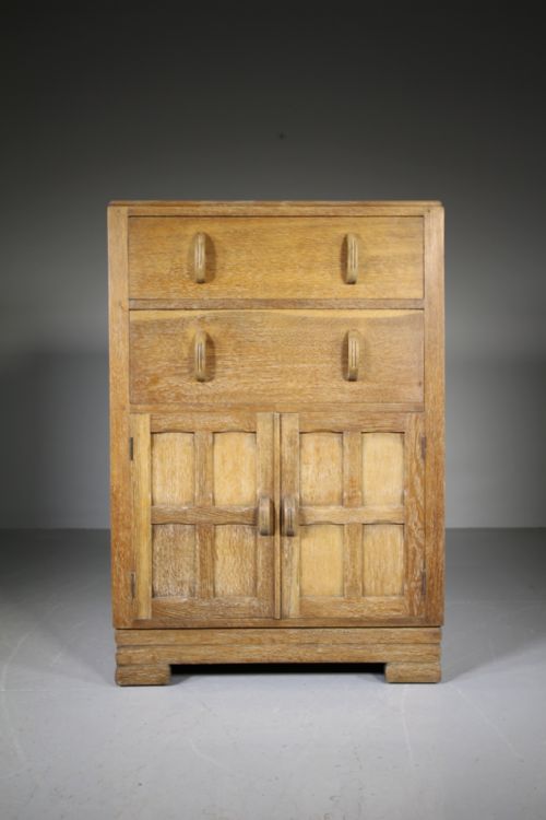 1930'S Oak Tall Boy Cupboard by Waring & Gillows

