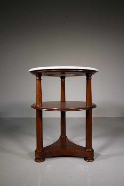 Unusual English Antique Mahogany & Marble Washstand