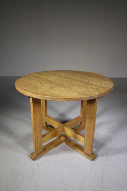 Heals of London 1920'S Oak Round Low Table