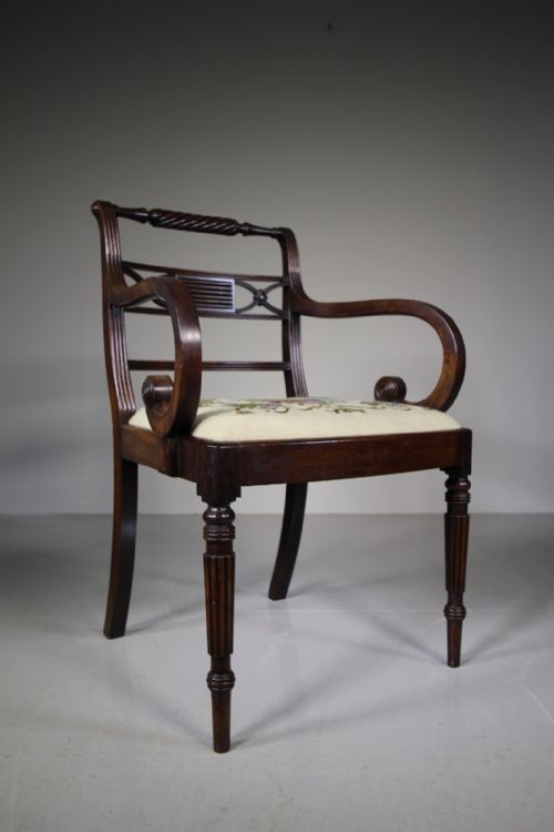 English Regency Antique Open Armchair