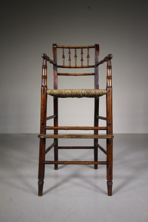 Lovely Simulated Bamboo Antique Childs High Chair