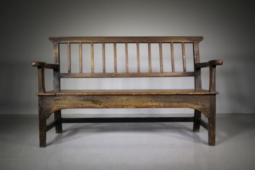 English Georgian Antique Bench Seat in Original Paint