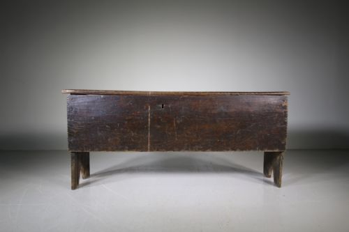 17th Century Antique Period Oak Plank Coffer
