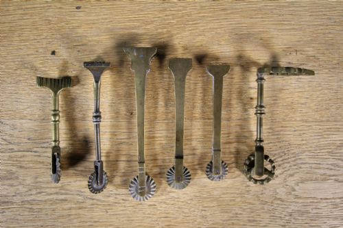 Set of Six 19th Century Antique Brass Pastry Cutters
