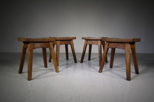 Set of Four 1930’S Yorkshire Oak Stools