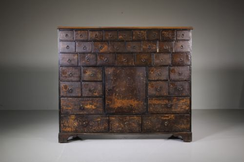 Georgian Antique Apothecary Chest of Drawers in the Original Paint