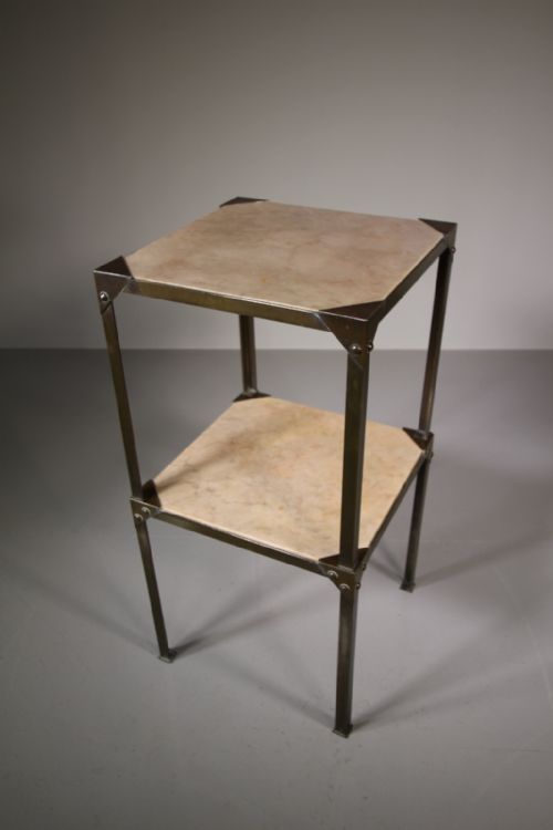 Pair of 1920’S Bronze & Marble Side Tables