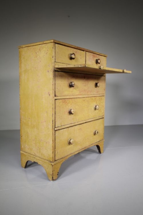 English Regency Antique Original Painted Pine Chest of Drawers
