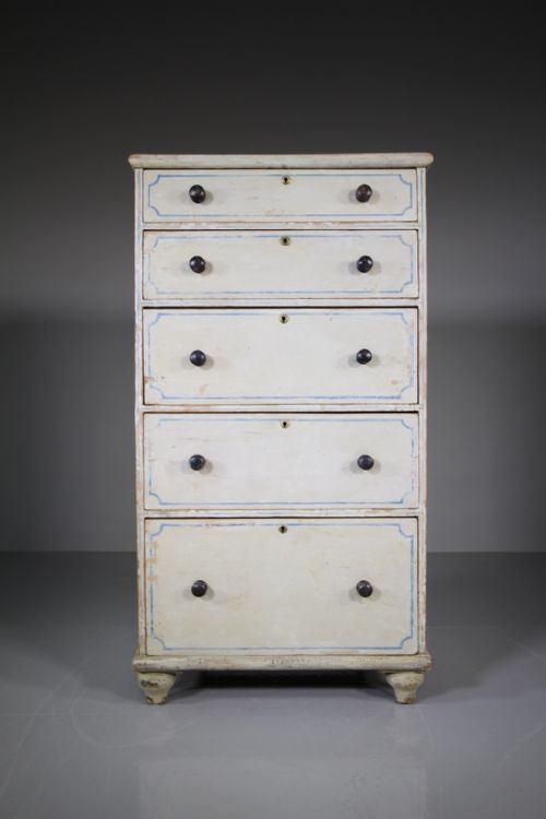 19th Century English Original Painted Chest of Drawers