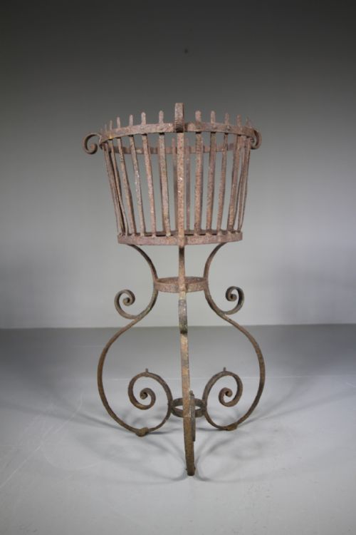 Regency Antique Wrought Iron Plant Jardiniere Stand