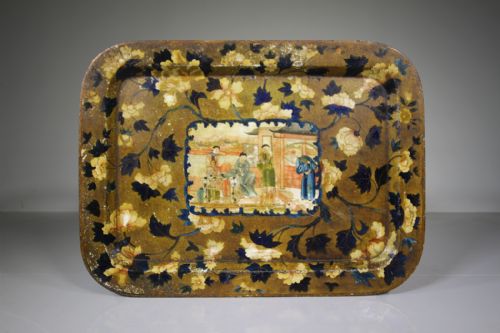 Stunning Regency Antique Tole Ware Chinoiserie Tray Table